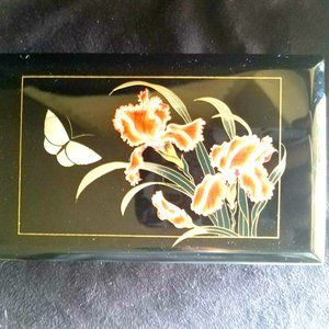 Vtg Music Jewelry Box The San Francisco Music Box Co. holographic buterfly